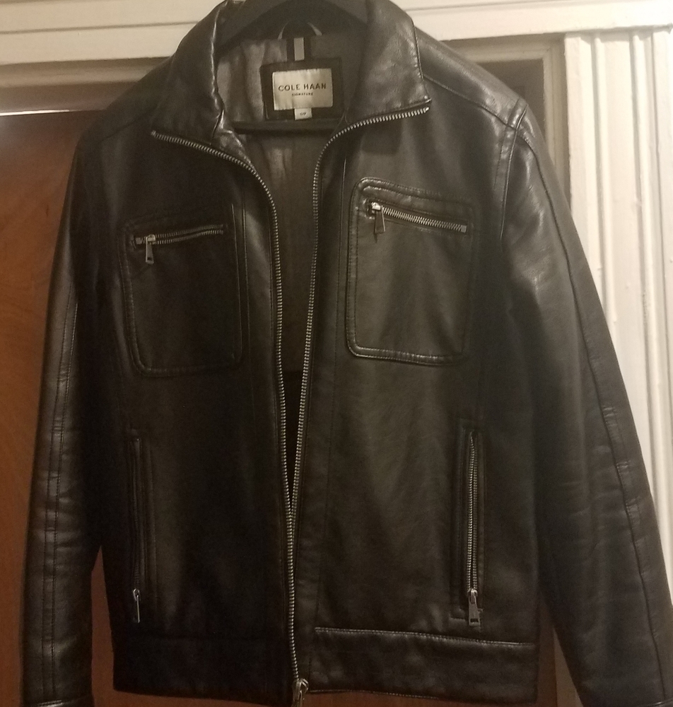 Cole Haan Faux Leather jacket size small